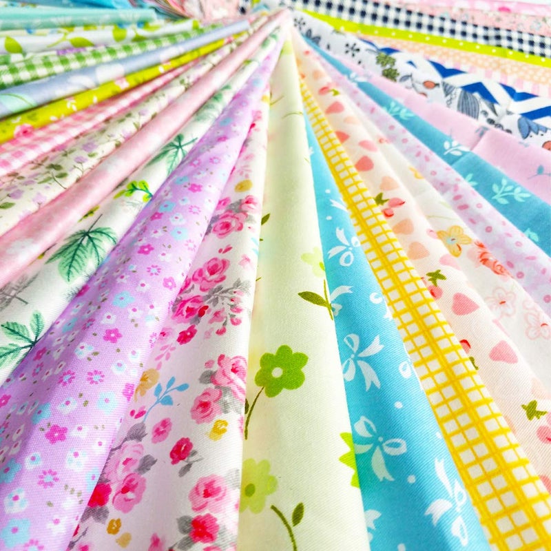 flic-flac 25pcs 12 x 12 inches (30cmx30cm) Cotton Fabric Squares Quilting Sewing Floral Precut Fabric Square Sheets for Craft Patchwork - Image 4